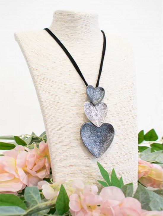3-Heart Long Necklace