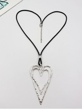 Double-Heart Long Necklace (Back In Stock)