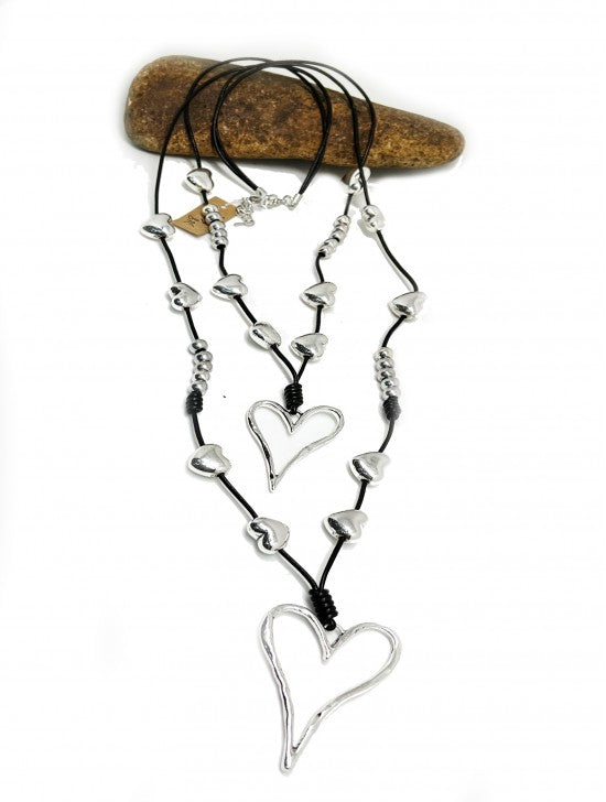 Multi-Heart Double-Strand Necklace