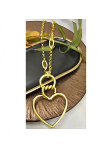 Long Hearts on Chain Necklace (2 Colors)