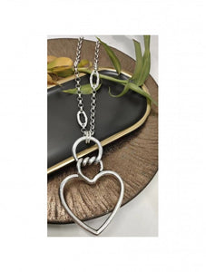 Long Hearts on Chain Necklace (2 Colors)