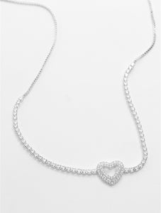Rhinestone Heart Necklace