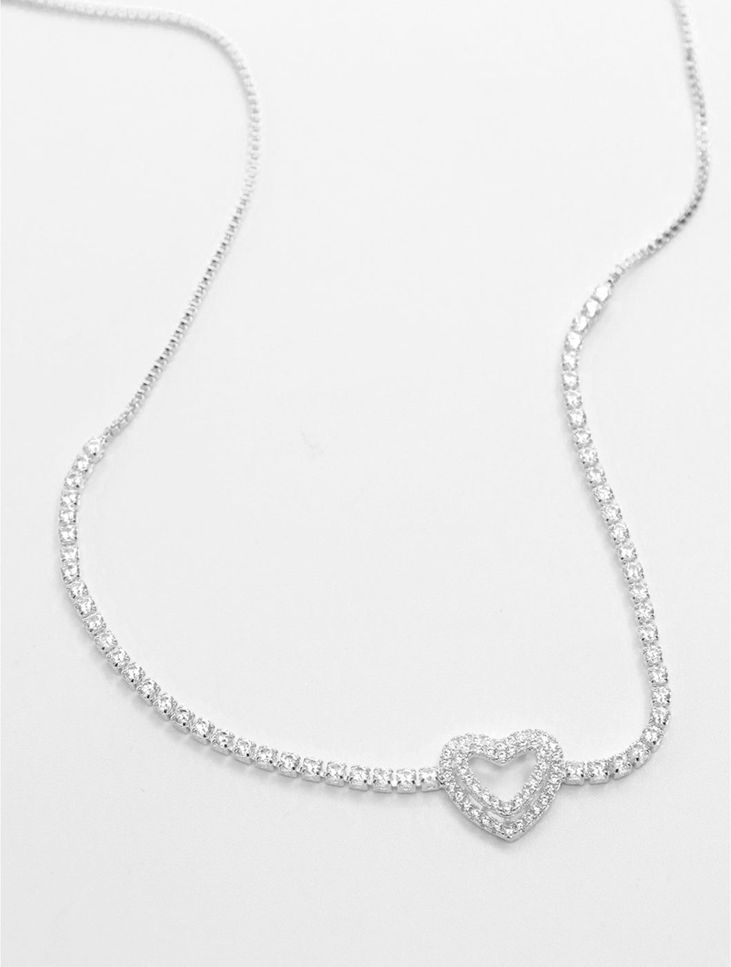 Rhinestone Heart Necklace