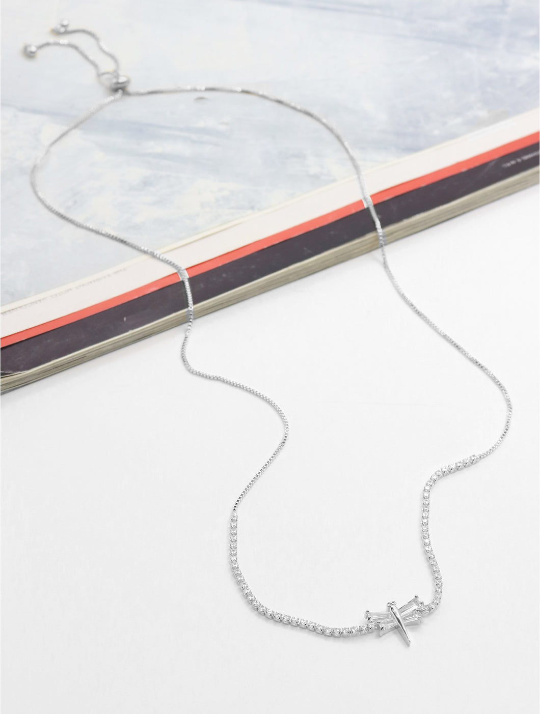 Rhinestone Necklace with Dragonfly (2 Colors)