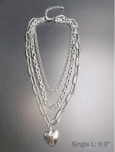 Multi-Strand With Heart Necklace