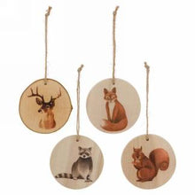 Load image into Gallery viewer, Forest Animals Log Ornament (4 Styles)
