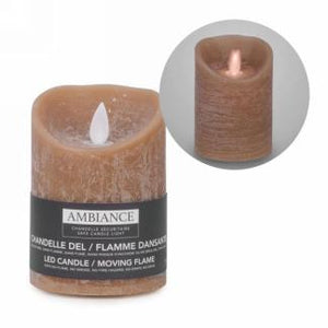 Brown LED Pillar Candle