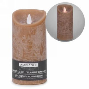 Brown LED Pillar Candle