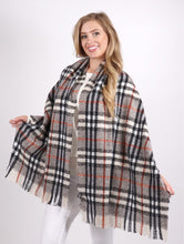 Load image into Gallery viewer, Grey Plaid Blanket Scarf (Only 1 Left!)
