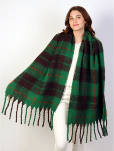 Green Plaid Blanket Scarf (Only 1 Left!)