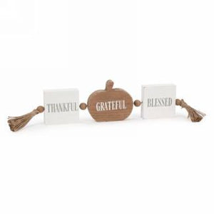 "Thankful Grateful Blessed" Pumpkin Tassel Decor (Only 1 Left!)