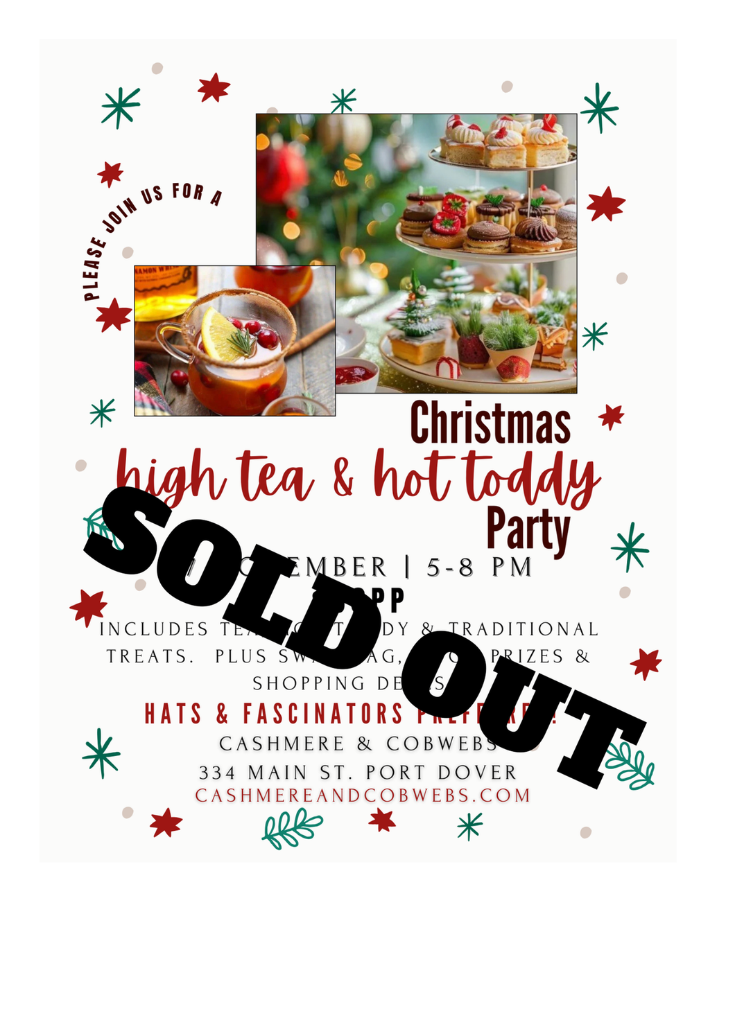 Tickets- CHRISTMAS HIGH TEA & HOT TODDY PARTY