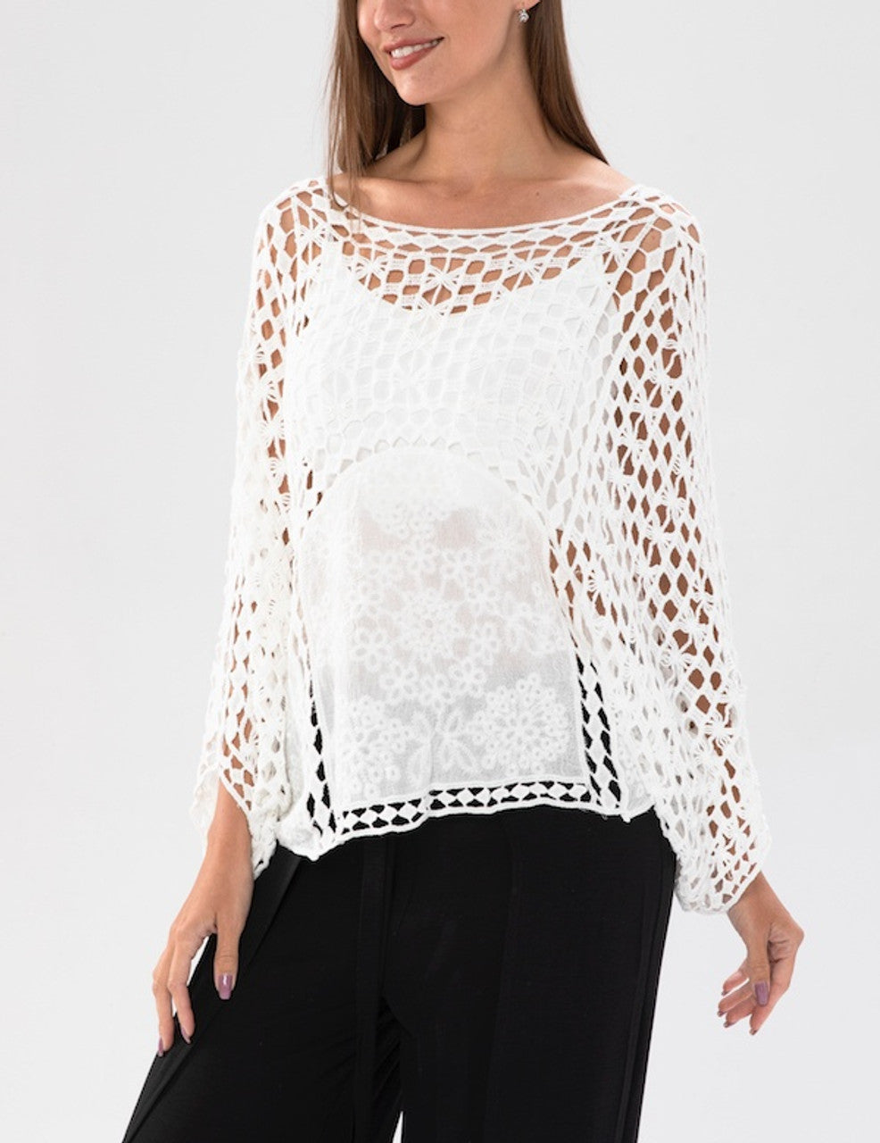 Lace Cut Out Top (One Size) (Only 2 Colours Left!)