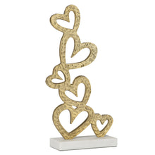 Charger l&#39;image dans la galerie, Stacked Gold Hearts on Metal Base

