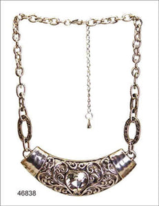 Large Silver Cuff-Style Necklace