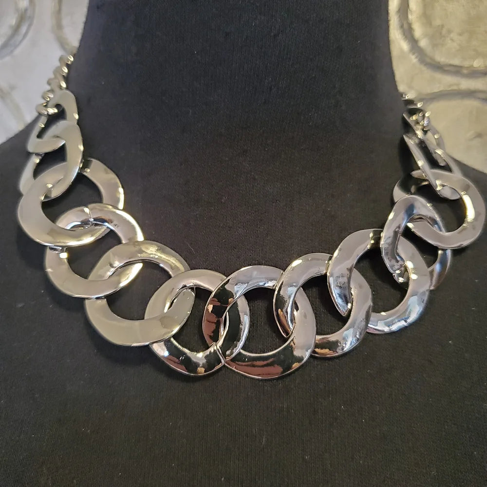Shiny Silver Rings Necklace (Only 1 Left)