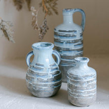 Charger l&#39;image dans la galerie, Tall Blue Jug-Like Ceramic Vase with Large Handle
