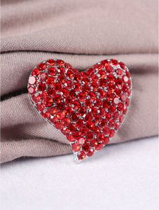 Rhinestone Heart Brooch (3 Colours)