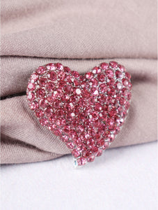 Rhinestone Heart Brooch (3 Colours)
