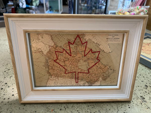 Norfolk Collection- Framed Canada Maple Leaf Map (3 Styles)