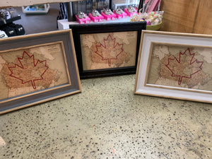 Norfolk Collection- Framed Canada Maple Leaf Map (3 Styles)