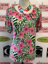 Load image into Gallery viewer, Neon Animal Print Blouse (Size M)
