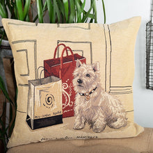 Load image into Gallery viewer, &quot;Shopping Dog&quot; Tapestry Pillow (Only 1 Left!)
