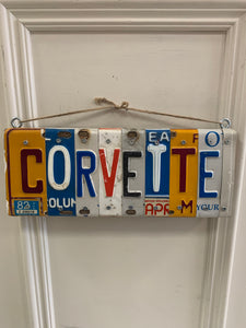 "CORVETTE" Licence Plate Sign
