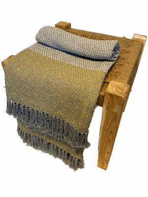 Mustard & Grey Cotton Throw (Only 1 Left!)