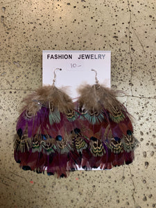 Peacock Feather Earrings (6 Colours)