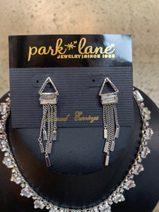 Rhinestone Triangle Necklace & Earrings Set