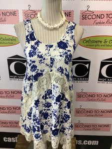 Floral & Lace Sleeveless Tunic (Size L)