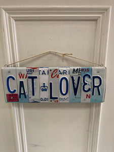 "CAT LOVER" Licence Plate Sign