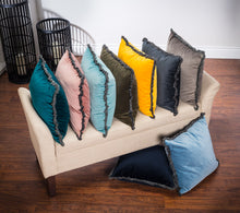 Load image into Gallery viewer, Velvet Pillow with Fringe (Only 4 Colours Left!)
