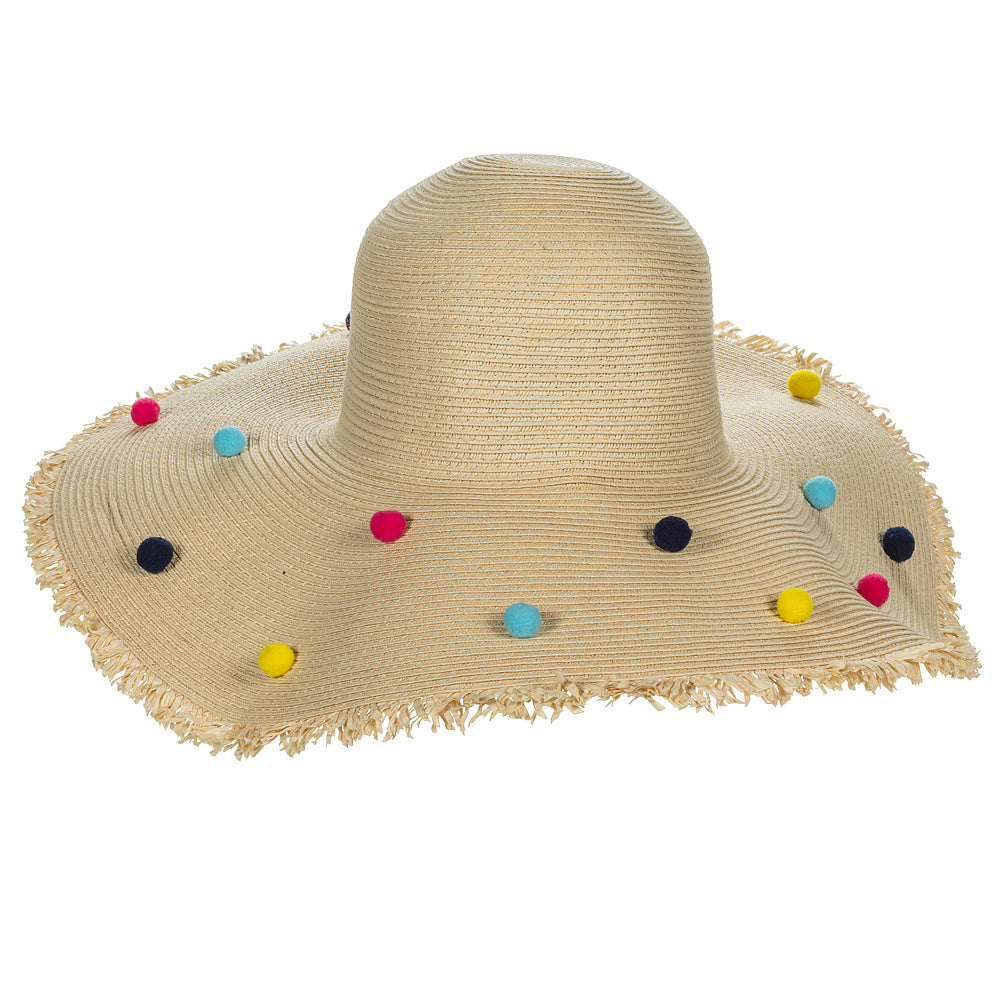 Sombrero para el sol con pompones