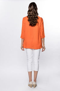 Red Coral Linen-Like Square Neck Top (Only 1 White L Left!)