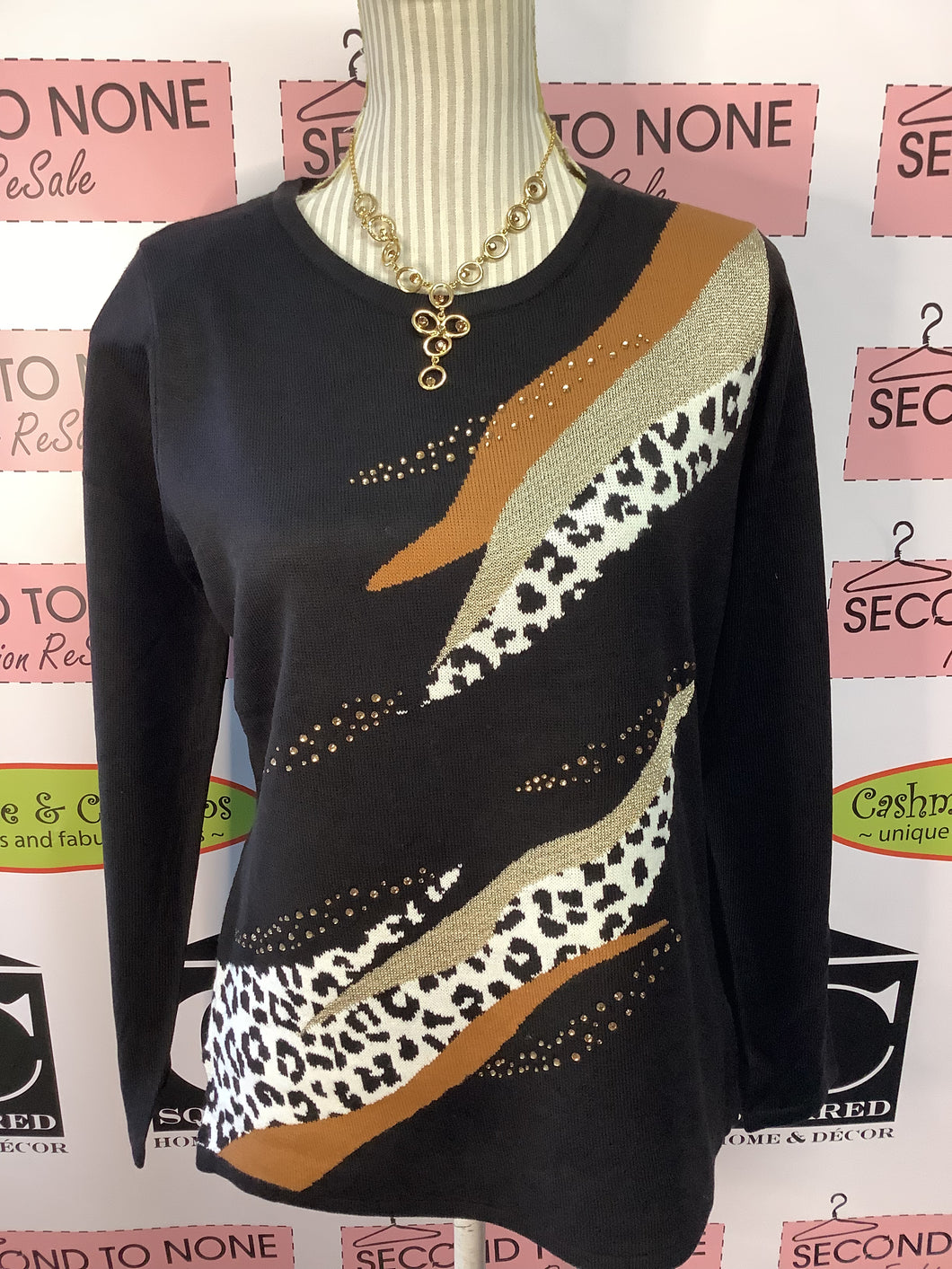 Abstract Animal Print Top (Only Black Left!)