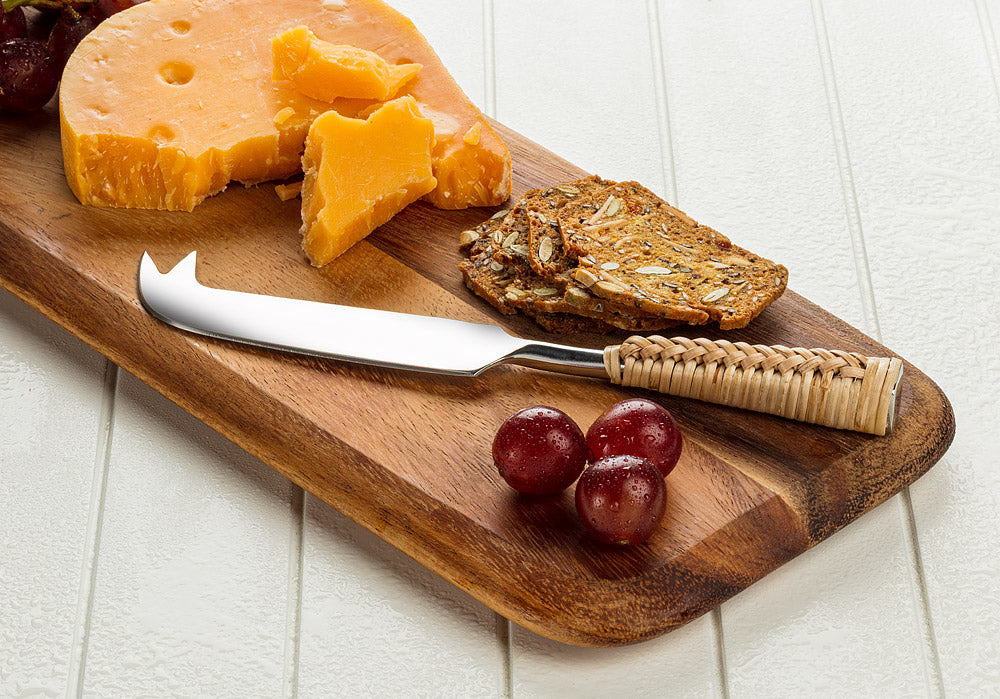 Rattan Handle Cheese Knife