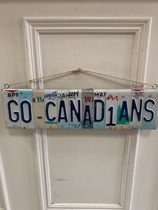 Letrero de matrícula "GO CANADIANS"