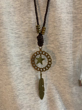 Load image into Gallery viewer, Star &amp; Feather Long Necklace

