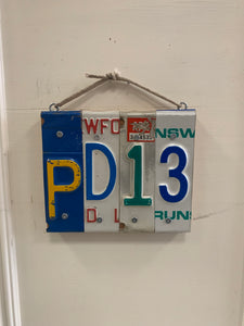 "PD13" Licence Plate Sign