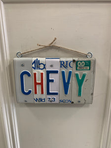 Letrero de matrícula "CHEVY"