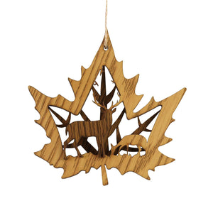 Wooden Maple Leaf Ornament
