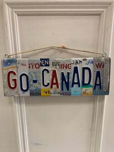 Letrero de matrícula "GO CANADA"