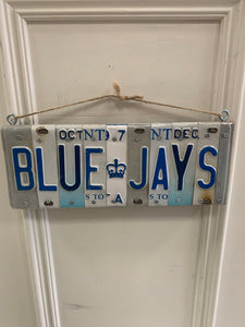 Letrero de matrícula "BLUE JAYS"