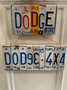 "DODGE" Licence Plate Signs