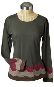 Wavy Long Sleeve Top by Ark Imports (2 Colours)