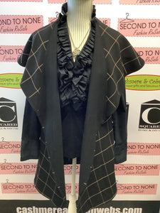 Checkered Long Vest Topper (Size S)