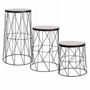 Natural Top Metal Tables (3 Sizes)