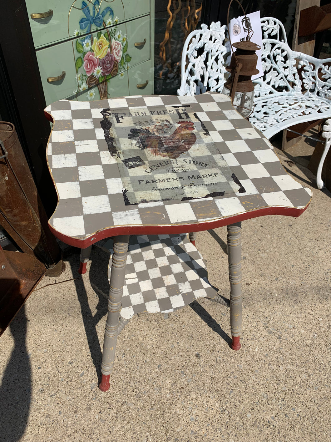 One-of-a-Kind Rooster Occasional Table